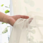 OVZME Cream Sheer Curtains 90 Inches Long 2 Panels - Soft Light Filtering Window Sheer Panels for Living Room/Bedroom, Top Dual Rod Pocket, 1 Pair, Each 42Wx90L Inches