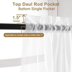 Chyhomenyc Extra Long White Sheer Curtains 120 Inches Long 2 Panels Set, Voile Window Drapes for Wedding Arch/Birthday Party/Hallway Window Guest Room, Each 42Wx120L in, 10FT, Set of 2, White