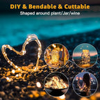 12 Pack Fairy Lights Battery Operated 7ft 20 LED Mini String Lights Twinkle Lights Silver Wire Firefly Starry Lights for Mason Jars Wedding Party Christmas Centerpiece Table Decorations, Warm White