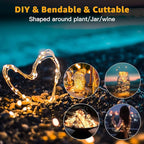 6 Pack Fairy Lights Battery Operated 7ft 20 LED Mini String Lights Twinkle Lights Silver Wire Firefly Starry Lights for Mason Jars Wedding Party Christmas Centerpiece Decor, Warm White & Cool Whtie