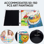 Kids Artwork Frame - Changeable Front Opening, Holds 150 Art Projects, 8.5x11 Picture Display With Storage (White)