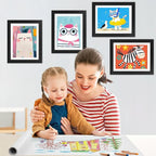 8 Pack Kids Artwork Frames Changeable 8.5 x 11 Inch Children Art Projects Kids Art Frames Front Opening Picture Display Frame, Black