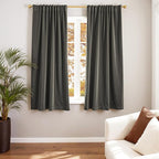 Lazzzy Velvet Blackout Curtains Thermal Insulated Room Window Drapes Super Soft Luxury Curtains for Living Room Bedroom Rod Pocket 2 Panels, Grey, 42" W x 63" L
