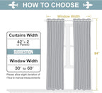 ChrisDowa White 100% Blackout Curtains for Bedroom with Black Liner, 2 Thick Layers Total Blackout Thermal Insulated Grommet Window Curtains 2 Panels Set (Pure White, 42 x 84 Inch)