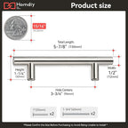 homdiy Brushed Nickel Cabinet Pulls Cabinet Handles,200 Pack 96mm 3-3/4 inch Hole Centers Silver Drawer Pulls for Kitchen, Bedroom, Bathroom
