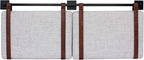 Nathan James Harlow Modern Wall Mount Hanging Headboard, King, Gray with Brown Faux Leather Straps