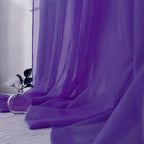 HUTO Purple Sheer Curtains 54 inches Long for Bedroom Top Rod Pocket Sheer Window Panels Curtains for Nursery Living Room 52 by 54 Inch Length Set of 2