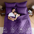 HEVUMYI Purple Full Comforter Set - 7-Piece All Season Bed in a Bag Full, Ultra Soft Bedding Set with Comforter, Flat Sheet, Fitted Sheet, Pillowcases, Pillow Shams