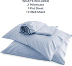 Bedsure Full Size Bed Sheets, Cooling Sheets, Rayon Derived from Bamboo, Breathable & Soft, Deep Pocket Up to 16 Inches, Hotel Luxury Silky Bedding for Hot Sleepers, Dusty Blue
