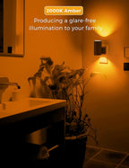 L LOHAS LED Night Light, Amber Nightlight, Dimmable Night Light, Light Sensor, Yellow Nightlight, 0-100LM, Sleep Light for Kids, Soft & Warm Light for Bedroom, Bathroom, 2 Pack