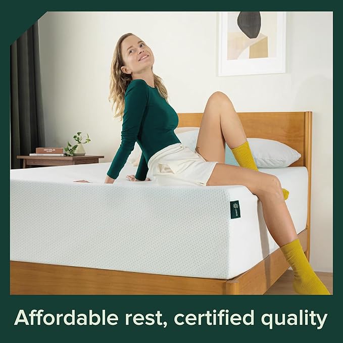 ZINUS 12 Inch Twin Green Tea Memory Foam Mattress [New Version], Fiberglass free, Medium Firm Feel, Zoned Pressure Relief, Certified Safe Foams & Fabric, Mattress in A Box