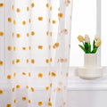 MYSKY HOME Pom Pom Curtains for Girls Bedroom 63 Inch Burnt Orange Curains for Nursery Kids Room Sheer Curtains for Living Room Dining Room Rod Pocket Small Window 52" x 63" Set of 2