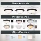 DESIGNERS FOUNTAIN Reedley 3-Lights Flush Mount Ceiling Light, 15 Inch Lighting Fixture for Kitchen, Bedroom, Bathroom, and Hallway, Oil Rubbed Bronze with Etched Glass, 1257L-ORB-W