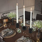 Vixdonos Taper Glass Candlestick Holders Tealight Candle Holders for Table Centerpieces, Wedding Decor and Dinner Party (6 Pcs, Black)