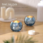 LAMORGIFT 12 PCS Blue Mercury Glass Votive Tealight Holders - Blue Centerpieces for Bridal Shower Decorations, Wedding Table Glass Decor