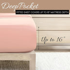 Linen Market Double-Brushed Microfiber King Sheet Set 4 Piece – Oeko-TEX Certified Ultra Soft & Wrinkle-Free - 16" Deep Pocket Sheets - Easy Care King Size - Blush
