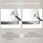 LOAAO 32X36 Inch Brushed Nickel Bathroom Mirror, Rounded Rectangle Silver Metal Frame Mirror, Brushed Nickel, Anti-Rust, Hangs Horizontally or Vertically