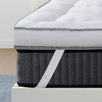 QUEEN ROSE Mattress Topper King, Extra Thick Mattress Pad Cover for Back Pain, Cooling Pillow Top Mattress Bed Topper, Soft Comfort for Firm Mattress, Overfilled Down Alternative, King Size, White