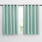 NICETOWN Insulated Blackout Curtains and Drapes - Microfiber Energy Saving Thermal Insulated Solid Grommet Blackout Draperies for Kitchen (1 Pair, 66 inches by 54 Inch, Aqua Blue)