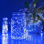 Sanniu Led Fairy Lights Battery Operated, 1 Pack Mini Battery Powered Copper Wire Starry String Lights for Christmas, Parties, Wedding, Bedroom, Patio, Indoor, Home Decoration (5m/16ft Blue)