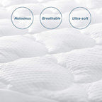 Twin XL Air Mattress Topper, Mattress Topper Twin XL Mattress Pad, Super Soft Breathable and Noiseless Down Alternative Fiber Pillow Top Mattress Pad (15-23'' Deep Pocket)