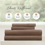 Linen Market Brushed Microfiber King Sheet Set 4 Piece – Oeko-TEX Certified Ultra Soft & Wrinkle-Free - 16" Deep Pocket Sheets - Easy Care King Size - Taupe