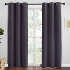 NICETOWN Greyish Purple Blackout Curtains 90 inches Length for Living Room, 2 Panels, 42" Wide, Thermal Insulated Long Drapes for Large Window