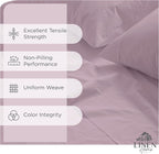 Linen Home 100% Cotton Percale Sheets Queen Size,Mauve Lavender, Deep Pocket, 4 Pieces Set - 1 Flat, 1 Deep Pocket Fitted Sheet and 2 Pillowcases, Crisp Cool and Strong Bed Linen