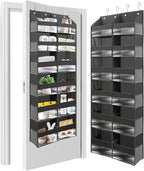 HOMELUX THEORY Heavy Duty Over the Door Organizer - Extra Wide Closet Organizers And Storage, Hanging Storage Door for Bedroom & Baby Nursery, 1PC Dark Gray