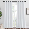 NICETOWN Room Darkening Curtain Panels, 2 Panels, 55 inches W x 108 inches, Greyish White, Home Fashion Ring Top Thermal Insulated Room Darkening Curtains for Bedroom/Nursery