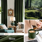 Lazzzy Velvet Blackout Curtains Thermal Insulated Room Window Drapes Super Soft Luxury Curtains for Living Room Bedroom Rod Pocket 2 Panels, Moss, 52" W x 72" L