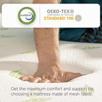 NapQueen Full Mattress, 6 Inch Anula Green Tea Memory Foam Mattress, Full Bed Mattress in a Box, CertiPUR-US Certified, Medium Firm, Natural Odor Neutralizer, Breathable Soft Fabric Cover