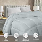 Utopia Bedding Comforter Duvet Insert, Quilted Comforter with Corner Tabs, Box Stitched Down Alternative Comforters Queen Size (Light Grey)