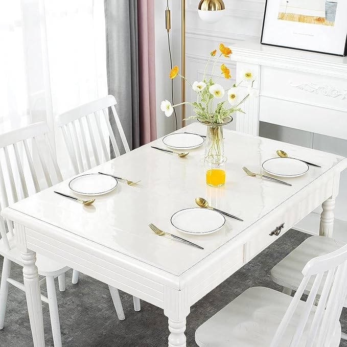 Deep Dream 1.5mm Clear Desk Cover Protector, 30×50 Inch Clear Desk Cover, Rectangular Vinyl Desk Pad, PVC Plastic Table Cover for Office, Dresser, Night Stand, Computer & Writing Desk Tabletop