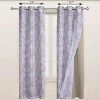 BONZER Mix and Match Curtains - 2 Pieces Branch Print Sheer Curtains and 2 Pieces Blackout Curtains for Bedroom Living Room Grommet Window Drapes, 37x63 Inch/Panel, Taupe, Set of 4 Panels
