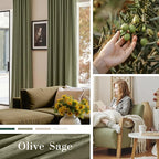 Lazzzy Velvet Blackout Curtains Thermal Insulated Room Window Drapes Super Soft Luxury Curtains for Living Room Bedroom Rod Pocket 2 Panels, Olive Sage, 62" W x 108" L