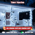 Voice Control 88ft 240LED Smart Christmas String Lights Outdoor/Indoor | String Lights Plug in with Remote, 12Modes, 7Voice Commands & Timers, Christmas Twinkle Light for Xmas Tree Decor (Cool White)
