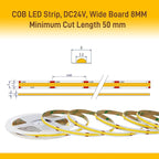 COB LED Strip Lights Warm White,24V Dimmable led Light Strip KIT with Remote and app Control,3000K 9.84FT/3m 8mm Wide Ra>90 Cuttable Flexible Strip Lights for Bedroom,TV Lights,Cabinet