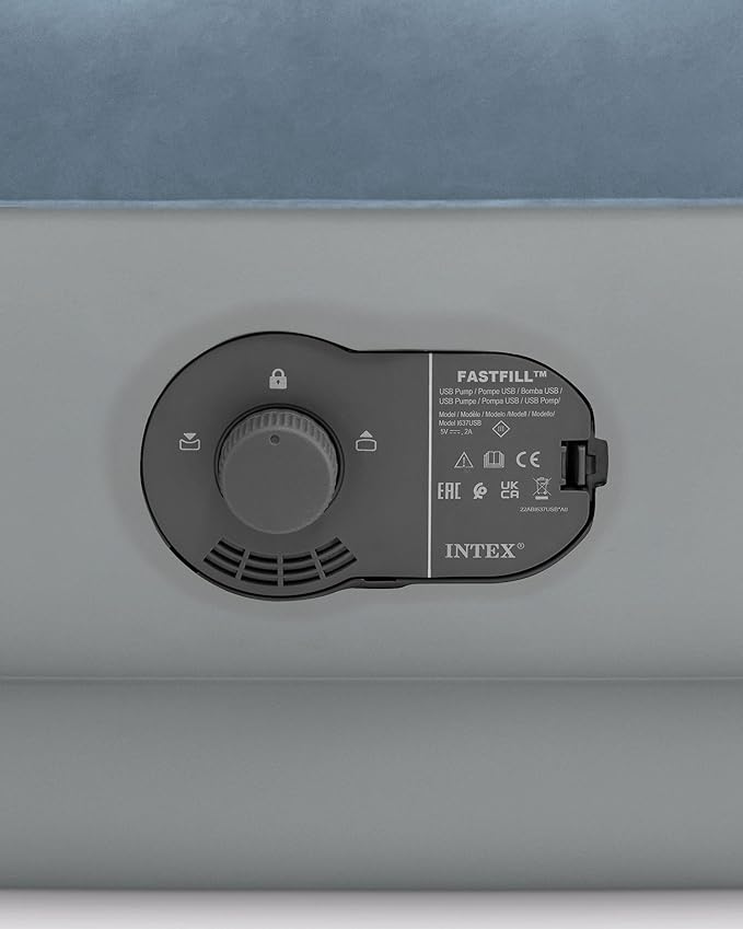 Intex 64157E Dura Beam Plus Mid-Rise Air Mattress: Fiber Tech Twin Size Built in USB Electric Pump 14in Bed Height 300lb Weight Capacity (Pack of 3)