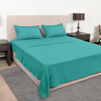 Mejoroom Queen Size Sheet Set - Hotel Luxury 1800 Bedding Sheets & Pillowcases - Deep Pocket Fitted Sheet, Soft, Breathable, Wrinkle & Fade Resistant - 4 Piece (Queen, Teal)