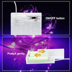 ANJAYLIA 2 Pack 16Ft 50 LED Purple Fairy Lights Battery Operated String Lights for Party Home Festival Decorations