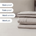 Full 6 Piece Sheet Set - Comfy Breathable & Cooling - Ultra-Soft Hotel Luxury Bedding Set with 8-16 Inch Deep Pockets - 1 Flat & 1 Fitted Sheet & 4 Pillowcases - Wrinkle Free & Easy Care - Light Grey
