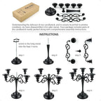 Brass Candle Holder，5 Wicks Metal Candle Holders for Taper Candles（10.6 inch Tall Candelabra, for 1/2-1 inch Pillar Candles Diameter Each）,Centerpiece Elegant Decoration Piece for Table