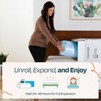 LINENSPA Memory Foam Mattress Topper - 3 Inch Gel Infused Memory Foam - Plush Feel - Cooling and Pressure Relieving - CertiPUR Certified - Dorm Room Essentials - Full XL Size