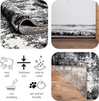 Keen Home Design Area Runner Rugs - 2x8 Non-Shedding, Abstract Runner for Kitchen, Living Room, Bedroom, Dining Room, Entryway - Size: 2'8" x 7'7", Abstract Black