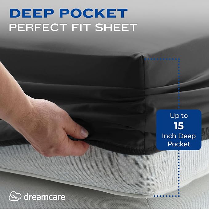 Twin XL Sheets 4pcs XL Twin Sheet Set Twin XL Fitted Sheet Extra Long Twin Sheets XL Twin Fitted Sheet Twin Extra Long Sheet Set Twin XL Bedding Twin XL Fitted Sheets XL Twin Sheets Twin XL Sheet Gray
