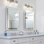 Pregaspor Wall Mirror for Bathroom, 24" x 36" Rectangular Frameless Vanity Mirror, Polished Beveled for Over Sink