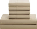 King Size Comforter Set with Sheets - 7-Piece Bedding Collection - 1 Comforter, 1 Fitted Sheet, 1 Flat, 4 Pillowcases - Deep Pocket - Soft & Breathable Premium Quality - Ideal for All Seasons, Taupe