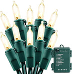 Christmas Lights - Battery Operated String Lights 50 LED String Lights Mini Lights with Auto-Timer and 8 Lighting Modes for Christmas Wreath Party Wedding Garden Home Decoration, Warm White