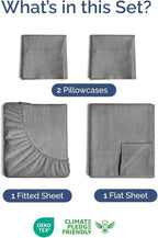 Extra Deep Twin XL Sheet Set - 4 Piece Breathable & Cooling Sheets - Hotel Luxury Bed Sheets Set - Easy Fit - Soft, Wrinkle Free & Comfy Sheets Set - Heathered Grey Sheet Set with Extra Deep Pockets